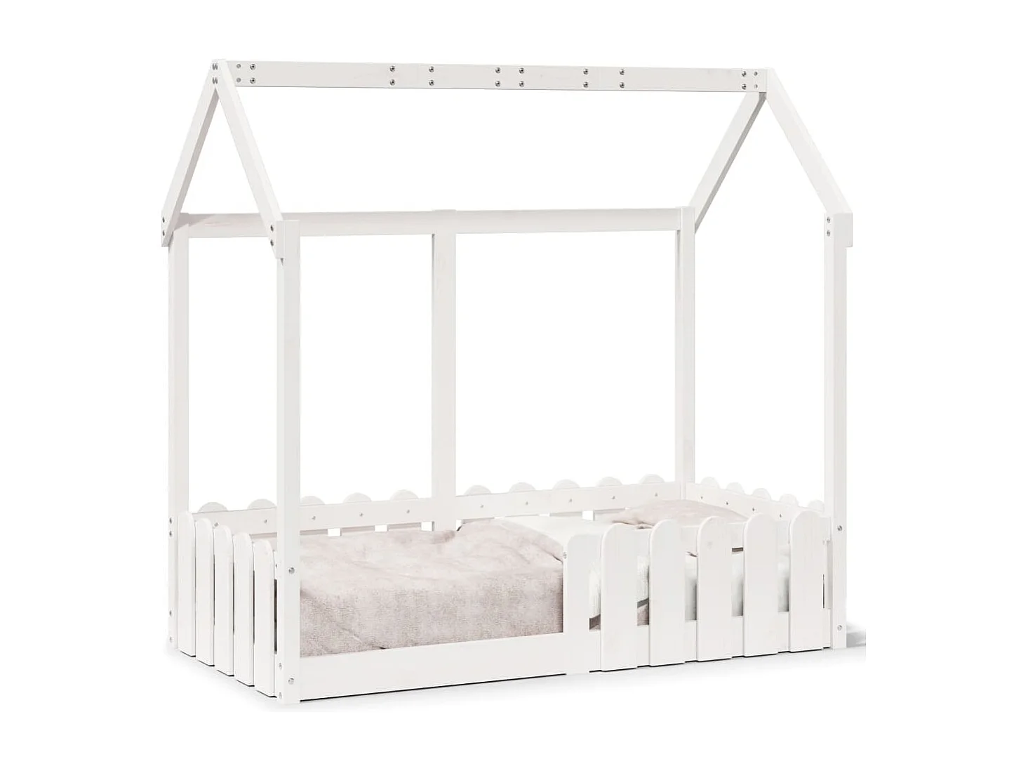 Struttura letto per bambini a forma di casa senza materasso 70x140 cm