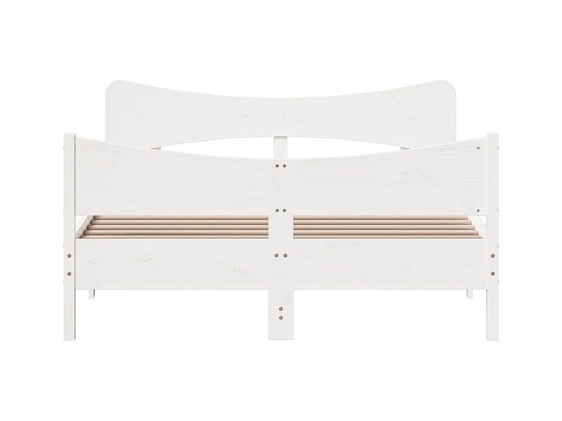 Bedframe zonder matras wit 140x190 cm massief grenenhout