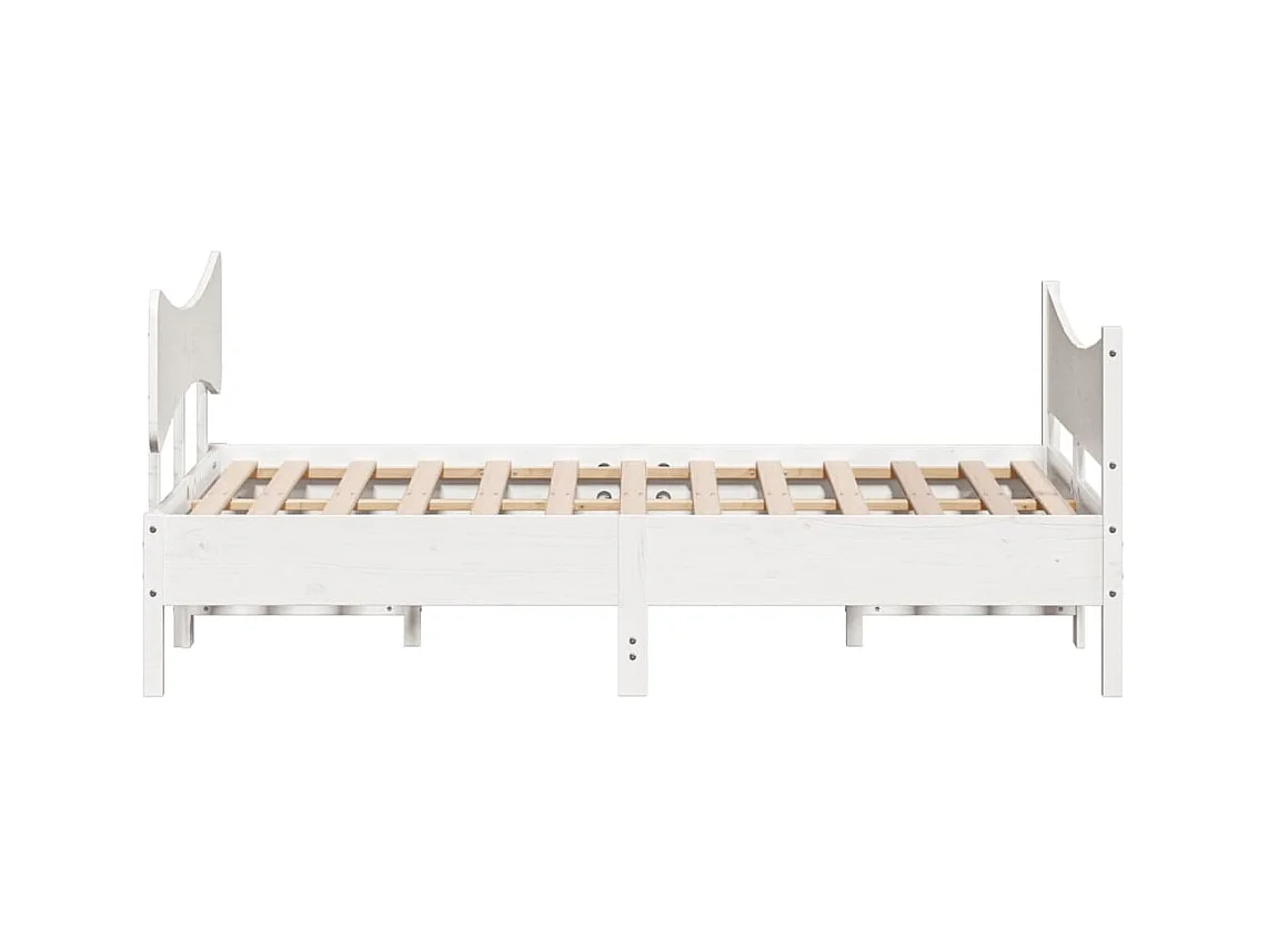 Bedframe zonder matras wit 140x190 cm massief grenenhout