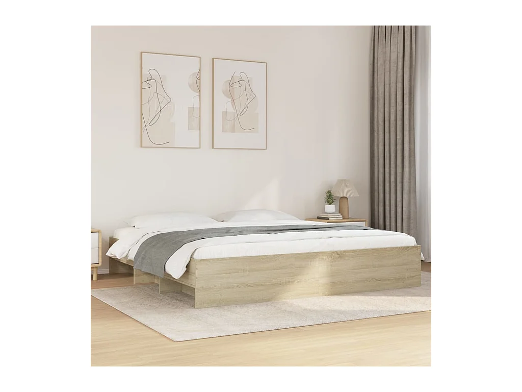 Bedframe zonder matras Sonoma eiken 200x200 cm