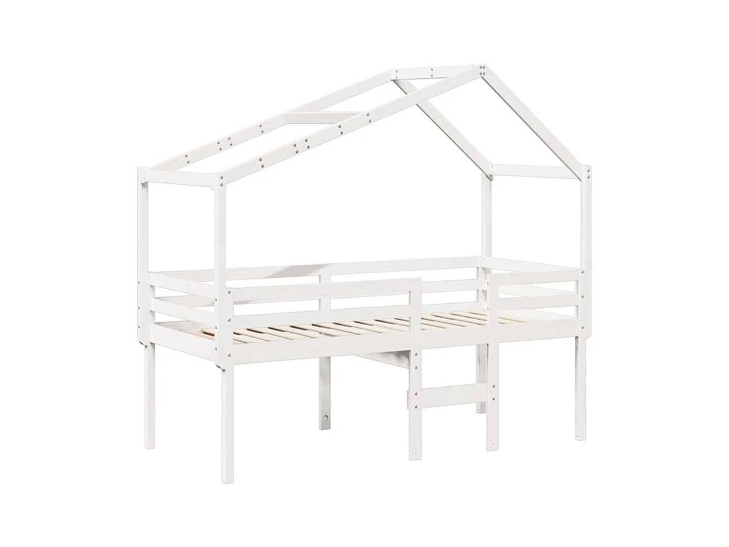 Hoogslaper zonder matras wit 80x200 cm massief grenenhout