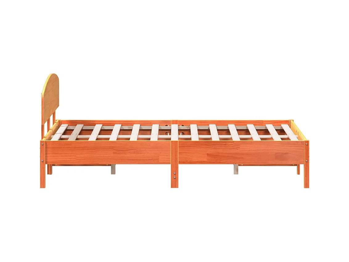 Estructura de cama sin colchón marrón cera 150x200cm madera maciza de pino