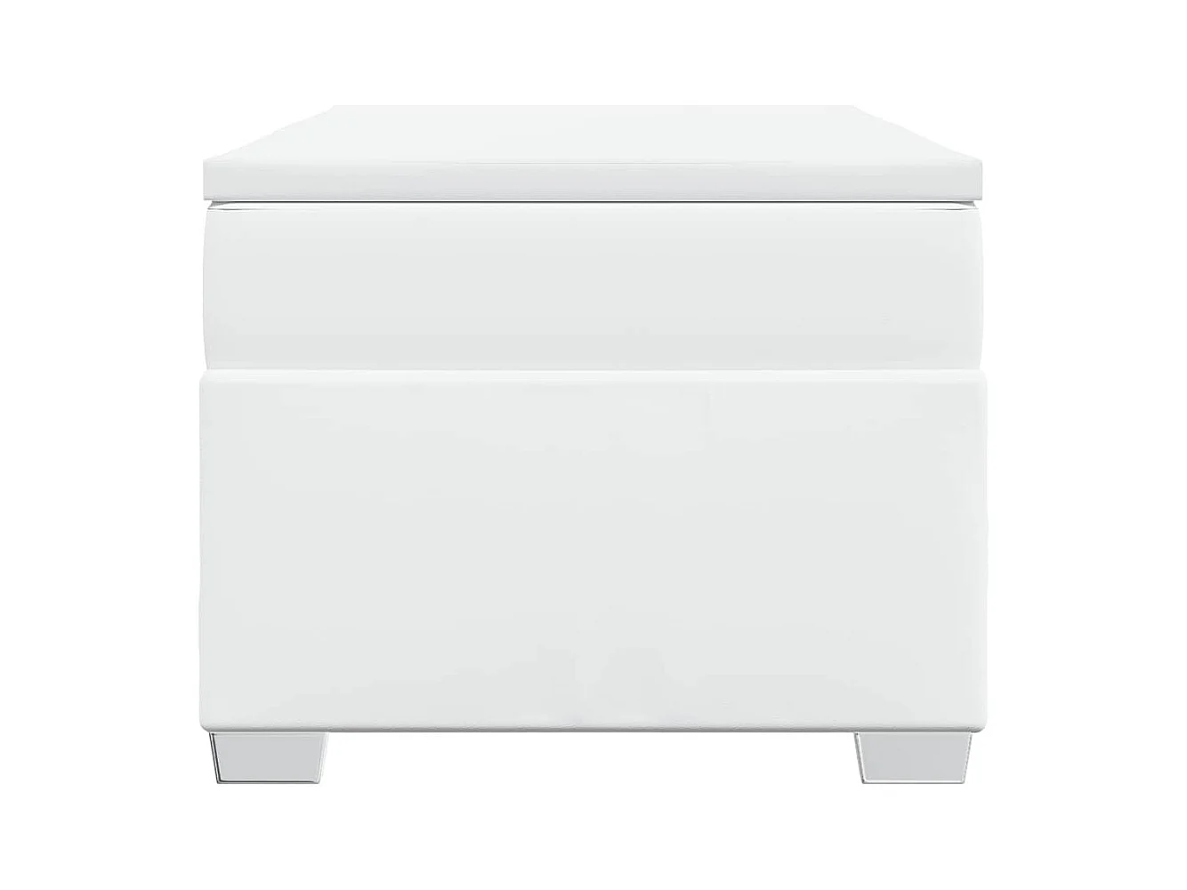 Sommier à lattes de lit avec matelas Blanc 90x190 cm Similicuir