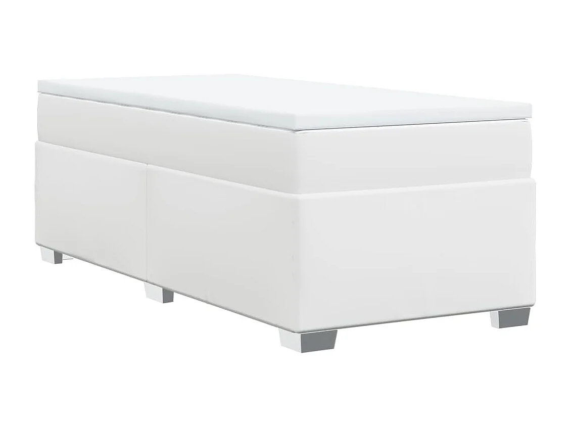 Rete a doghe con materasso Bianco 90x190 cm Ecopelle