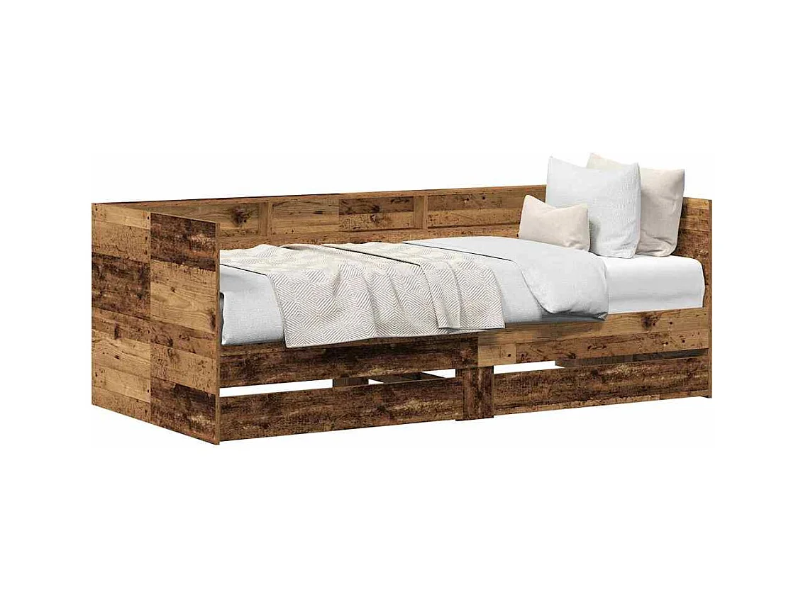 Struttura divano letto con cassetti Legno antico 75 x 190 cm