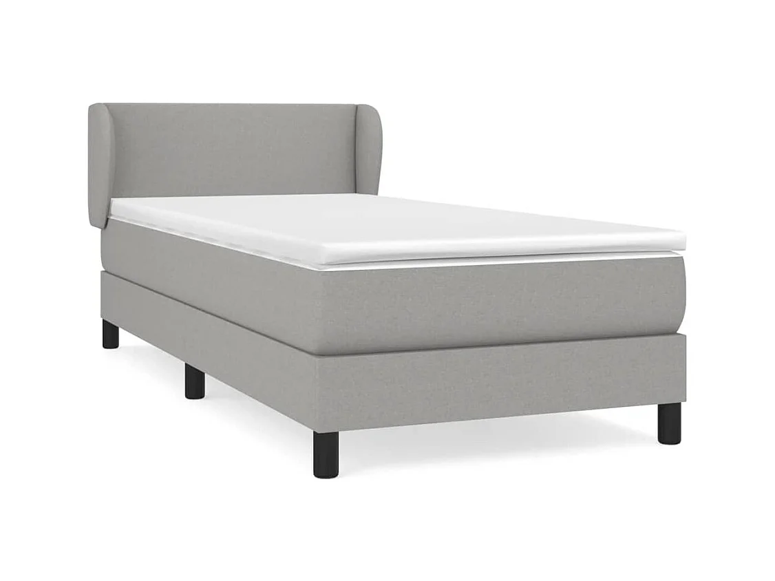 Lattenbodem met matras Lichtgrijs 80x200 cm Stof