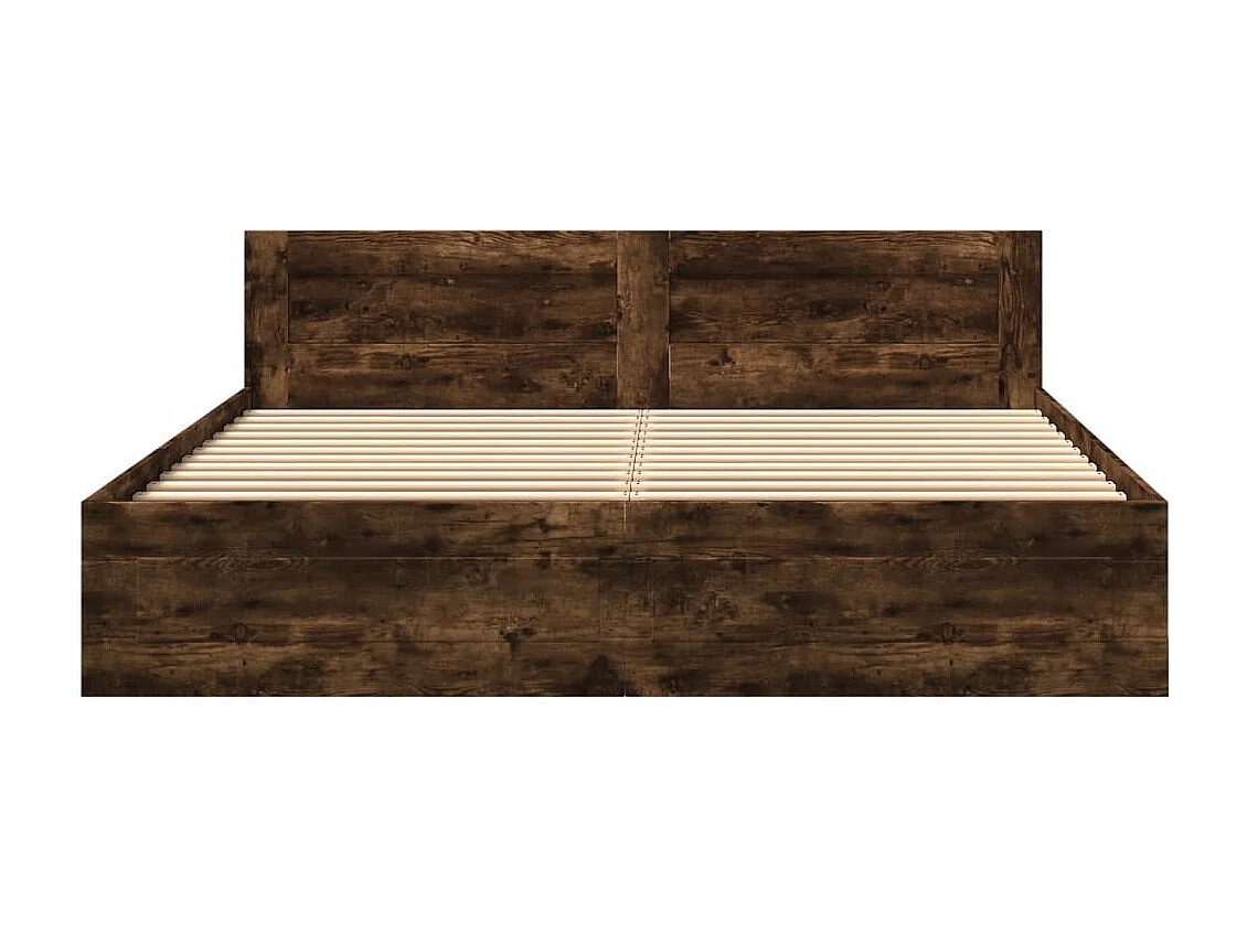 Struttura letto con testiera rovere affumicato 200x200 cm