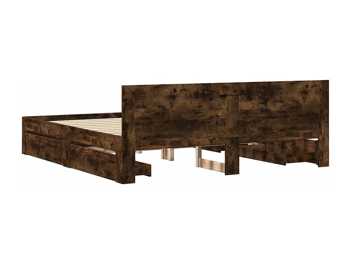 Struttura letto con testiera rovere affumicato 200x200 cm