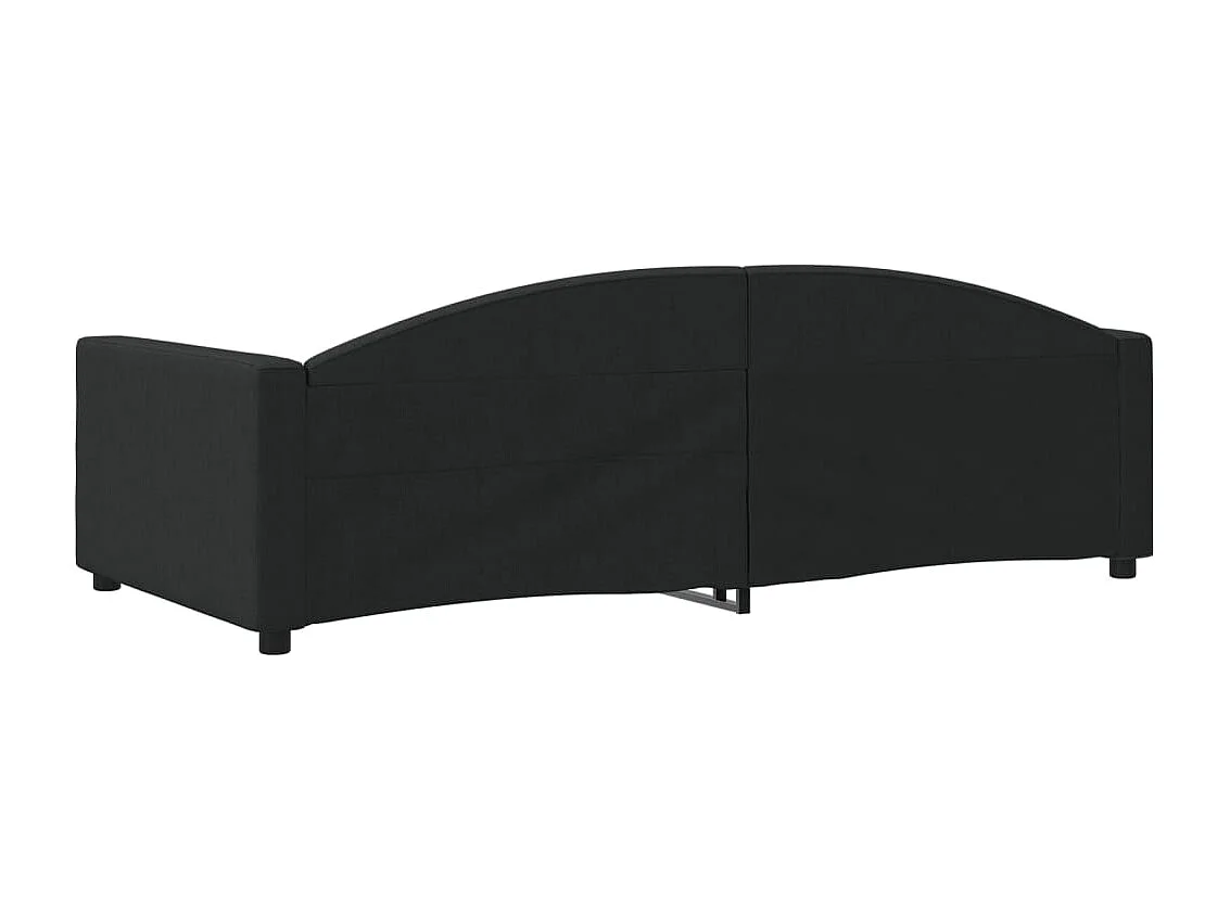 Divano letto senza materasso tessuto nero 100x200 cm
