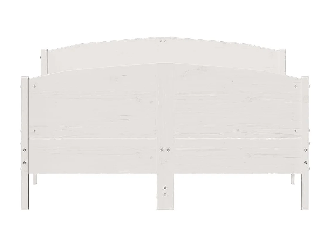 Struttura letto senza materasso bianco 120x190 cm in legno massello di pino