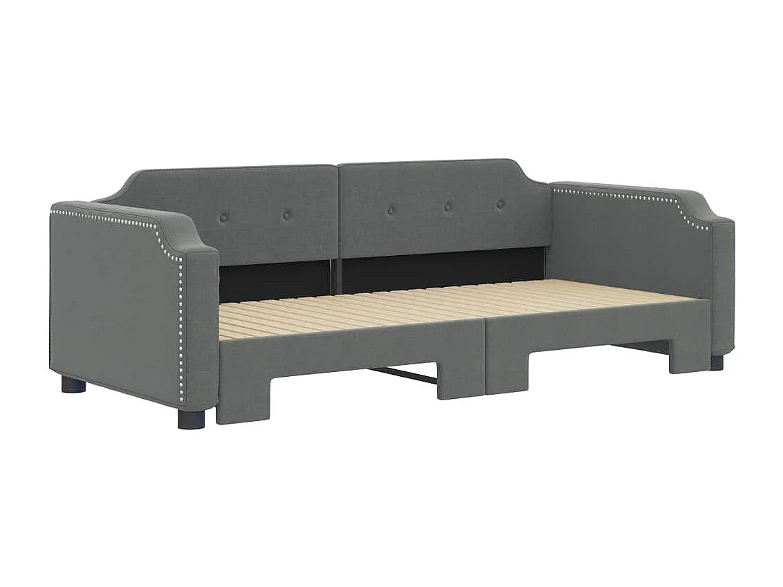 Dagbed met onderschuifbed zonder matras donkergrijs 80x200 cm