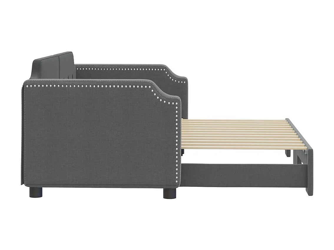 Dagbed met onderschuifbed zonder matras donkergrijs 80x200 cm