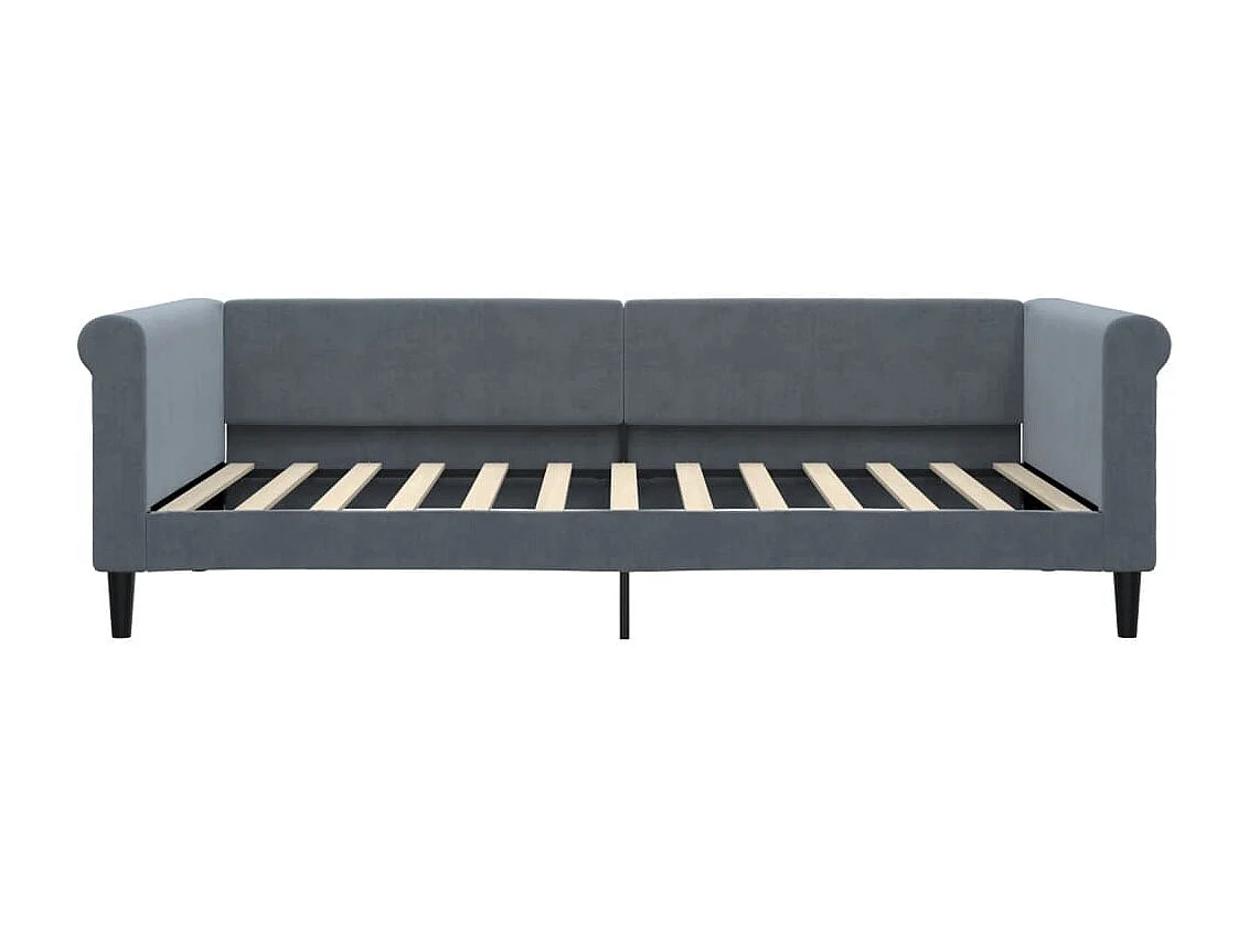 Lit de repos sans matelas gris foncé 100x200 cm velours