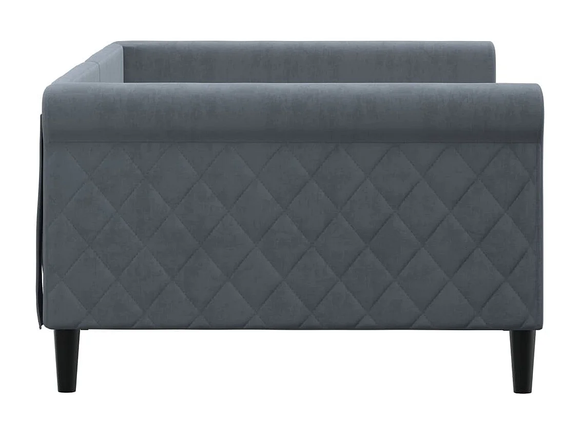 Lit de repos sans matelas gris foncé 100x200 cm velours