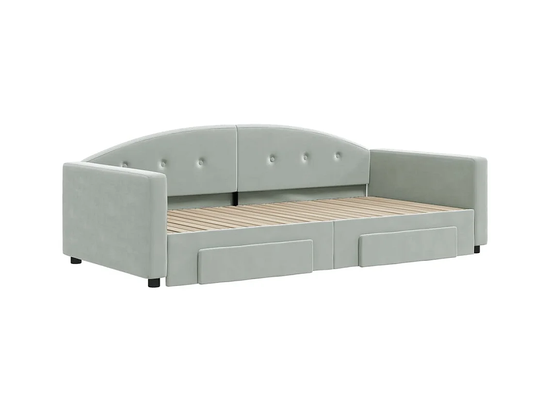 Tagesbett mit Ausziehbett und Schubladen ohne Matratze 100x200 cm