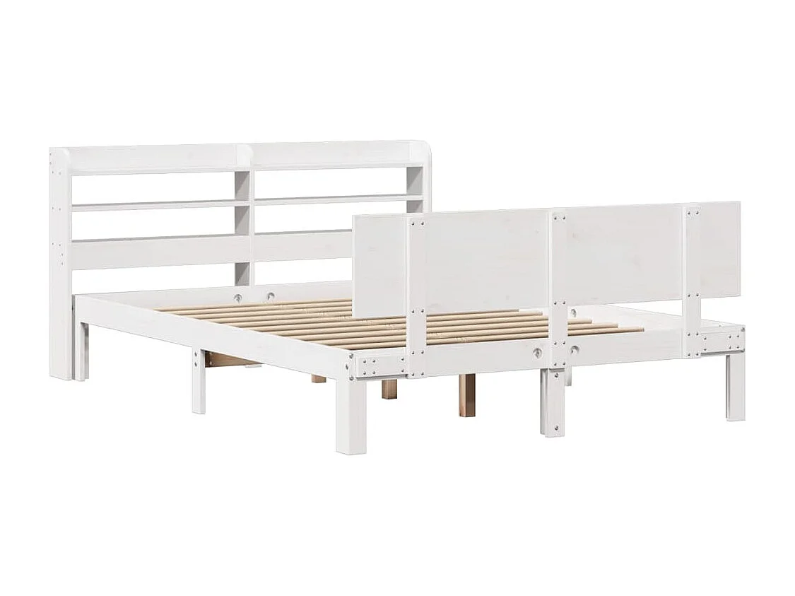 Struttura letto con testiera senza materasso bianco 120x200 cm