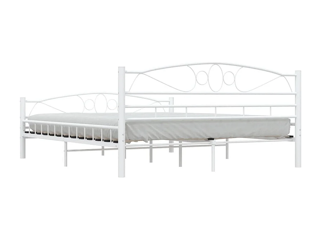 Struttura letto e testiera senza materasso bianco 160x200 cm metallo