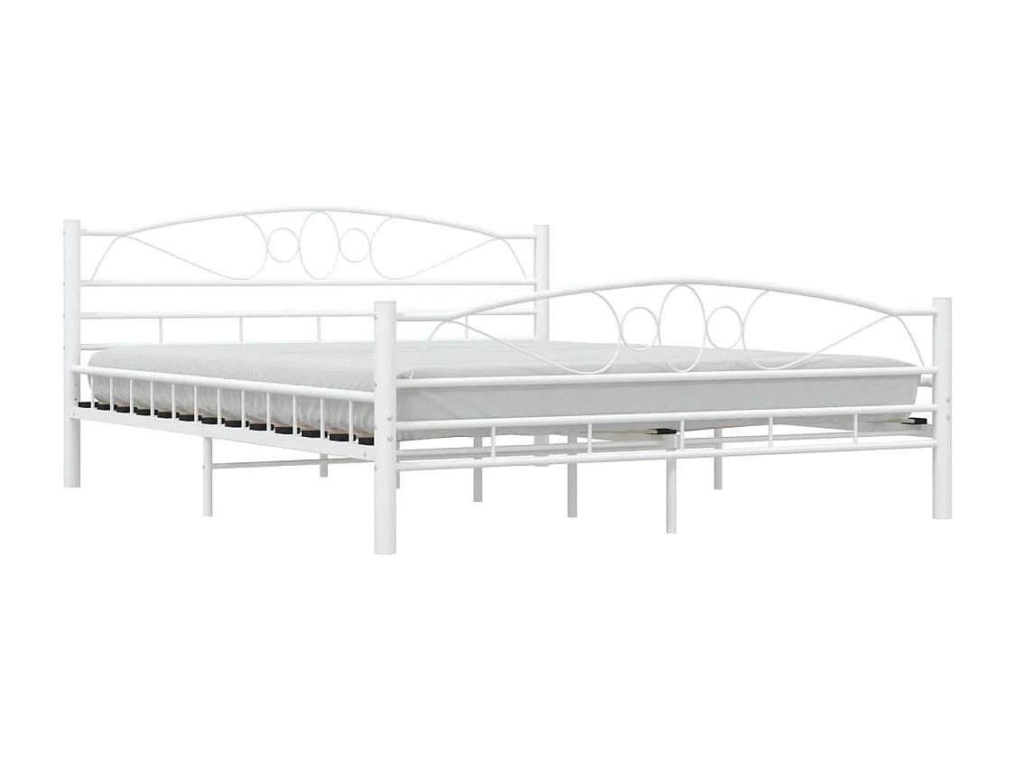 Bedframe en hoofdbord zonder matras wit 160x200 cm metaal