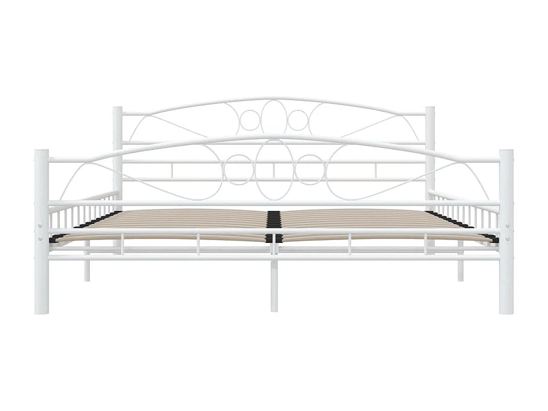 Bedframe en hoofdbord zonder matras wit 160x200 cm metaal