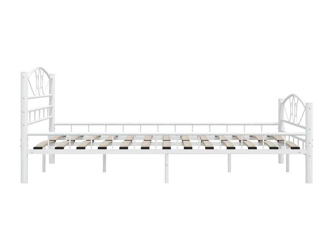 Bedframe en hoofdbord zonder matras wit 160x200 cm metaal