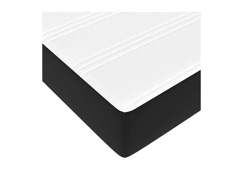 Cadre de lit avec matelas Noir 90 x 190 cm Faux cuir