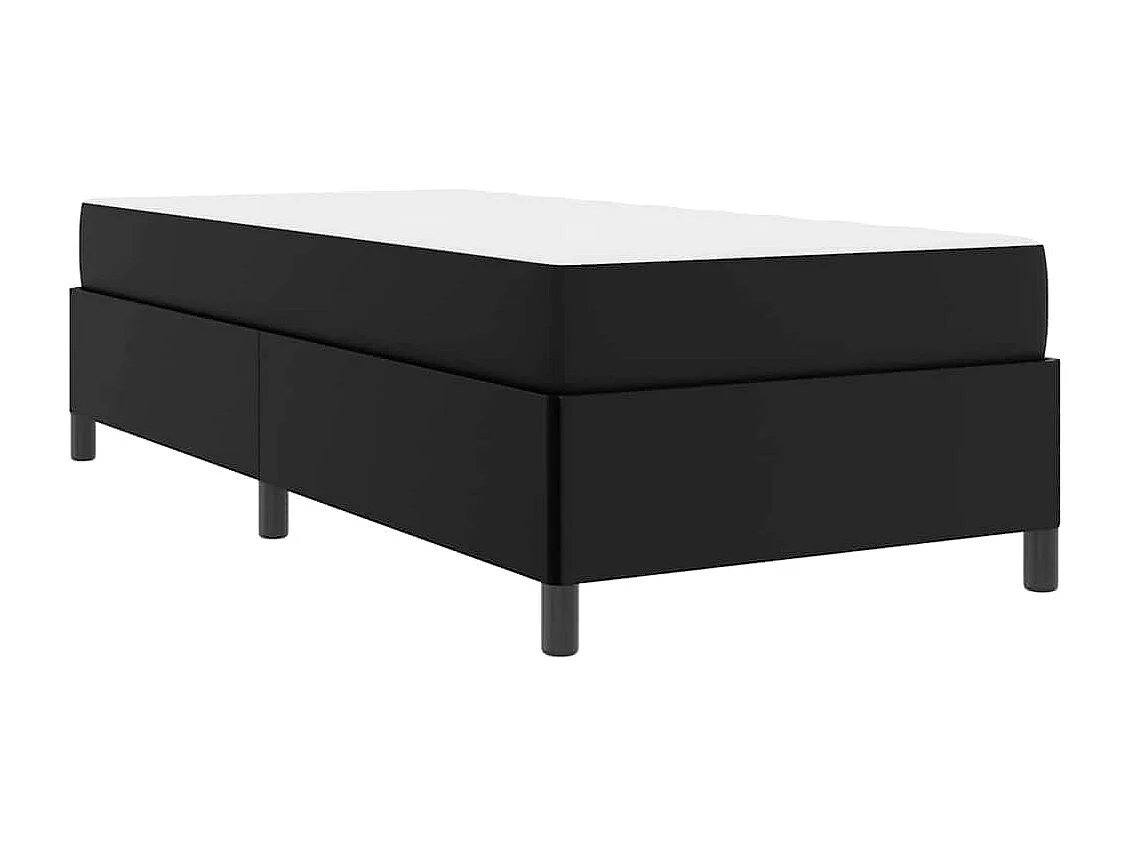 Cadre de lit avec matelas Noir 90 x 190 cm Faux cuir