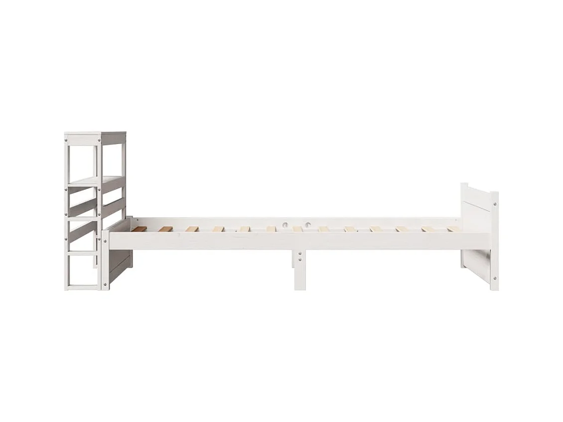 Cadre de lit avec tête de lit sans matelas blanc 90x190 cm