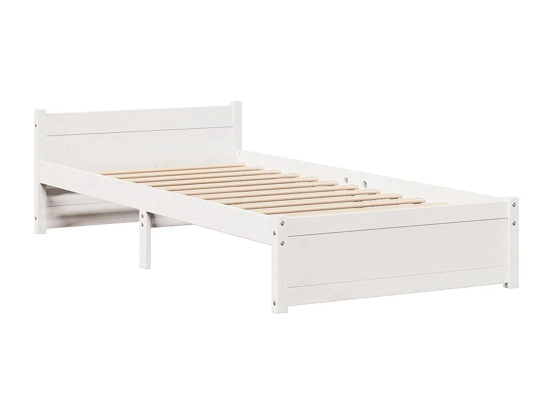 Struttura letto con testiera senza materasso bianco 90x190 cm