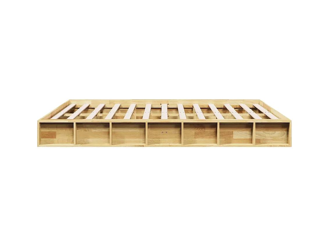 Estructura de cama sin colchón 140x200 cm madera maciza de roble