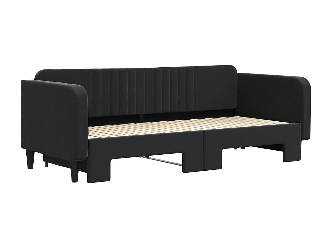 Divano letto con letto estraibile senza materasso nero 90x200 cm