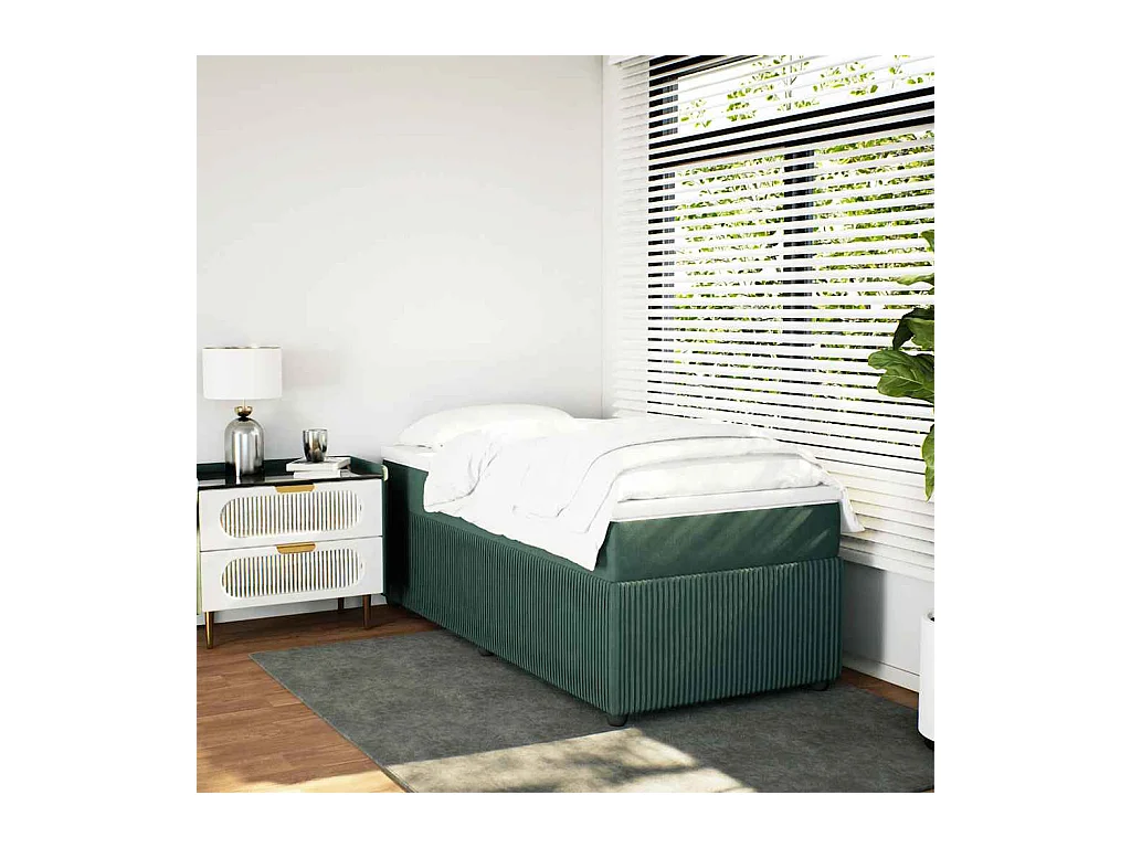 Lattenbodem met matras Donkergroen 90x200 cm