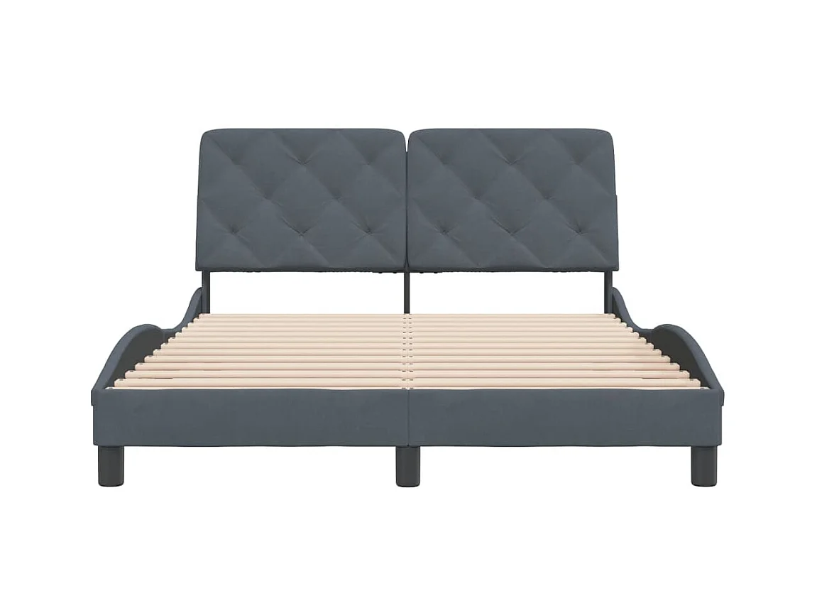 Bedframe zonder matras donkergrijs 140x190 cm fluweel