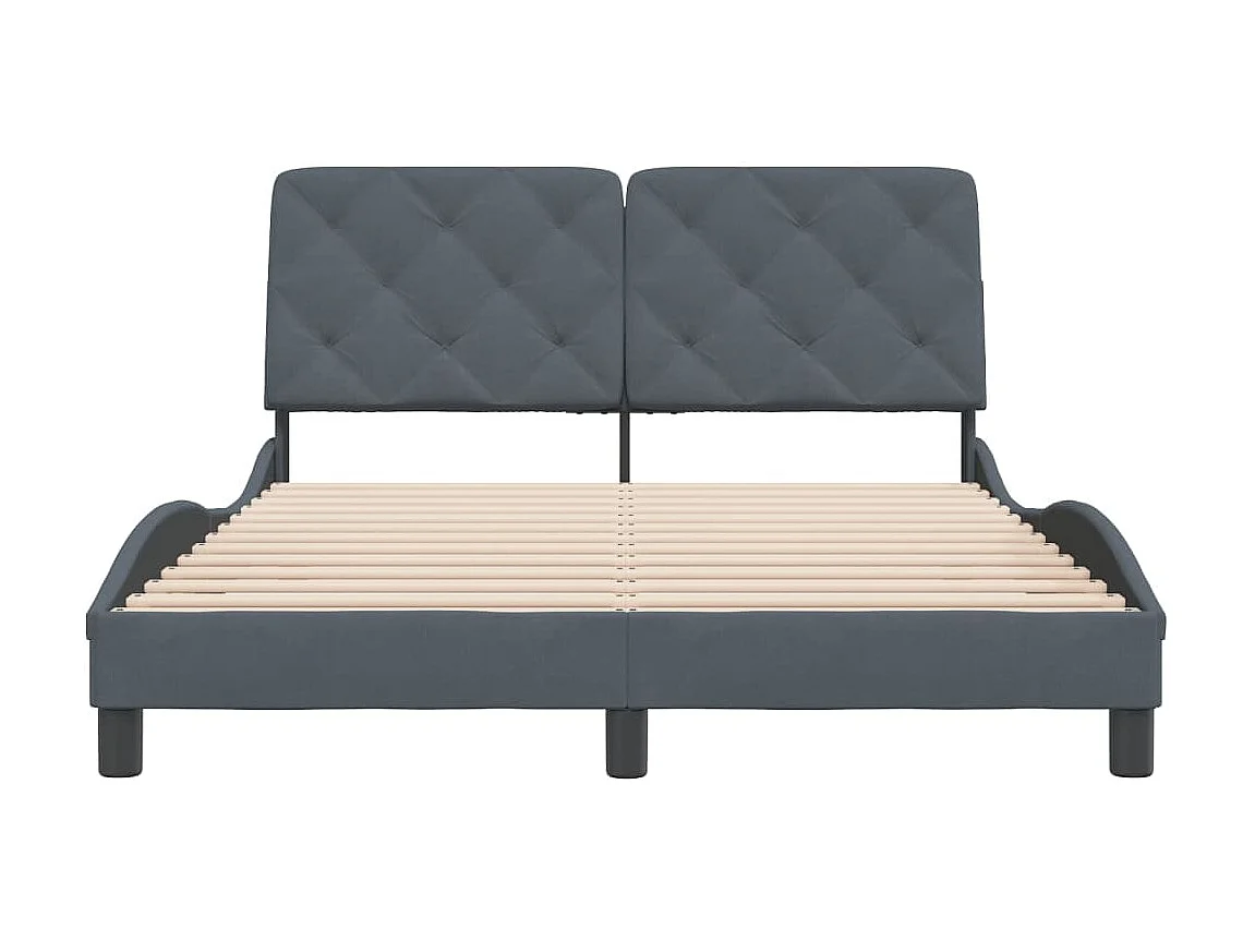 Estructura de cama sin colchón gris oscuro 140x190 cm terciopelo