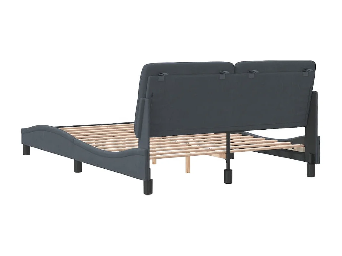 Estructura de cama sin colchón gris oscuro 140x190 cm terciopelo