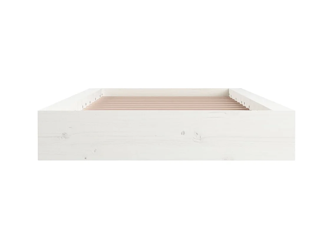 Bedframe zonder witte matras 140x190 cm massief hout