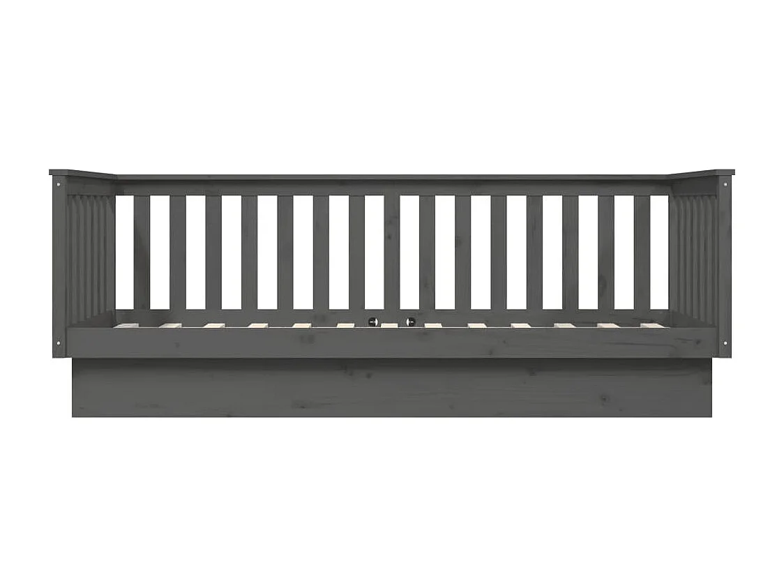 Lit de jour sans matelas gris 80x200 cm bois de pin massif