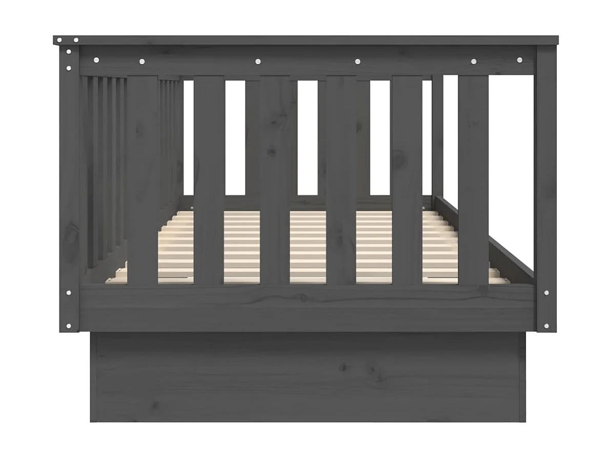 Lit de jour sans matelas gris 80x200 cm bois de pin massif