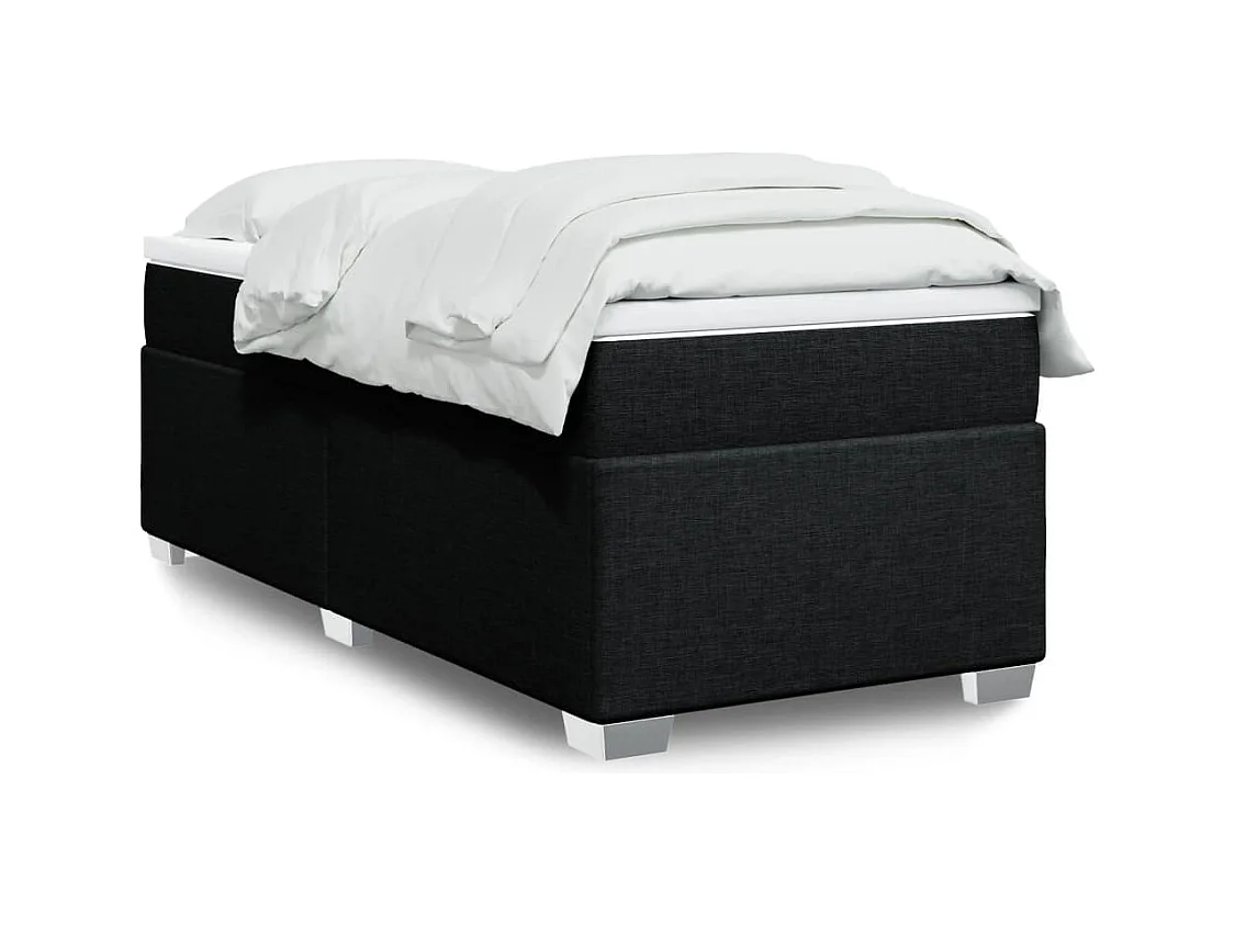 Lattenbodem en matras Zwart 80x200 cm Stof