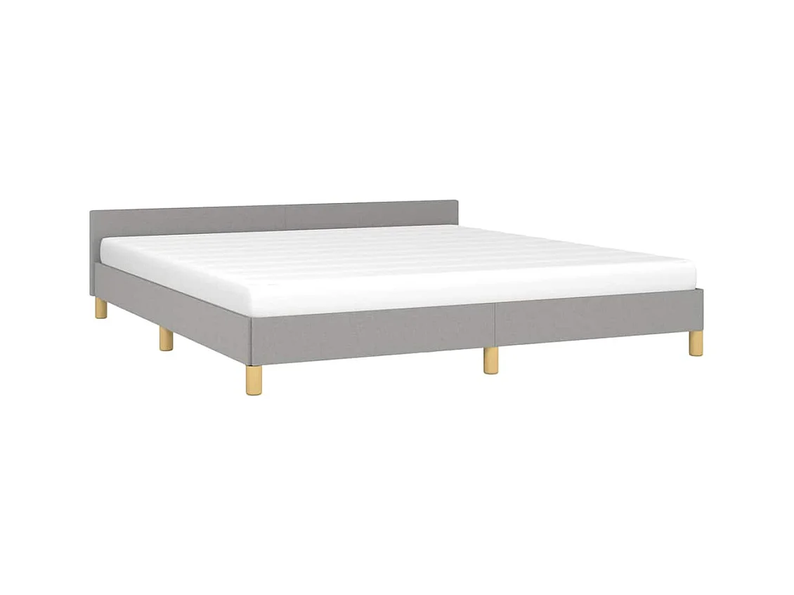 Cadre de lit sans matelas gris clair 180x200 cm tissu