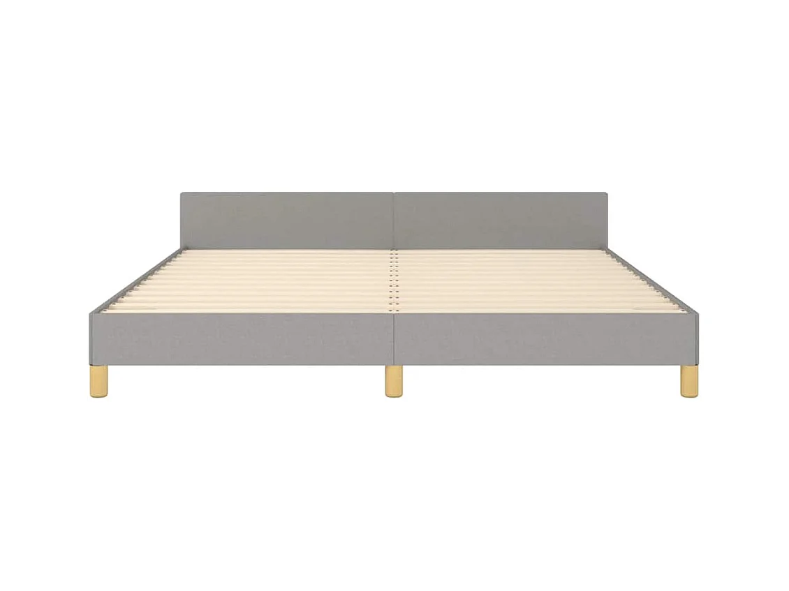 Cadre de lit sans matelas gris clair 180x200 cm tissu