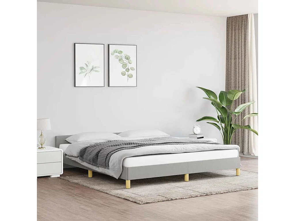 Bedframe zonder matras lichtgrijs 180x200 cm stof