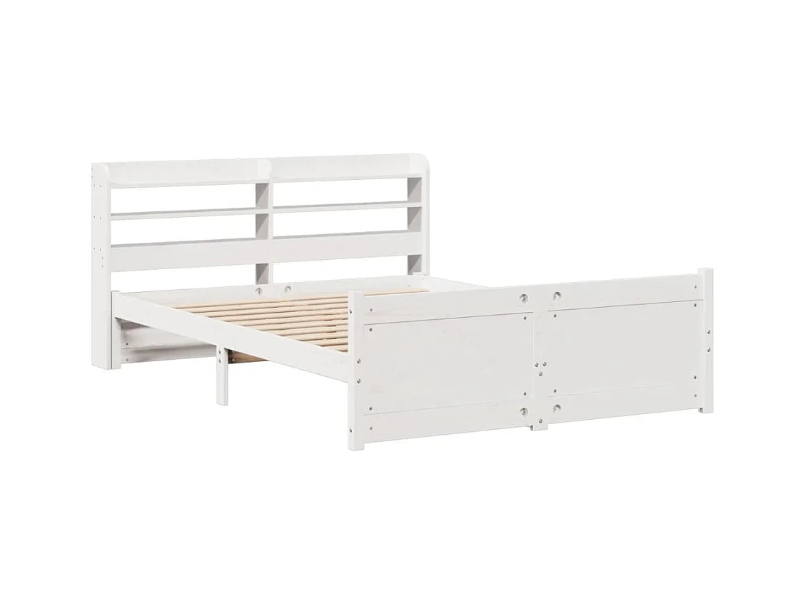 Bedframe met hoofdbord zonder matras wit 160x200 cm