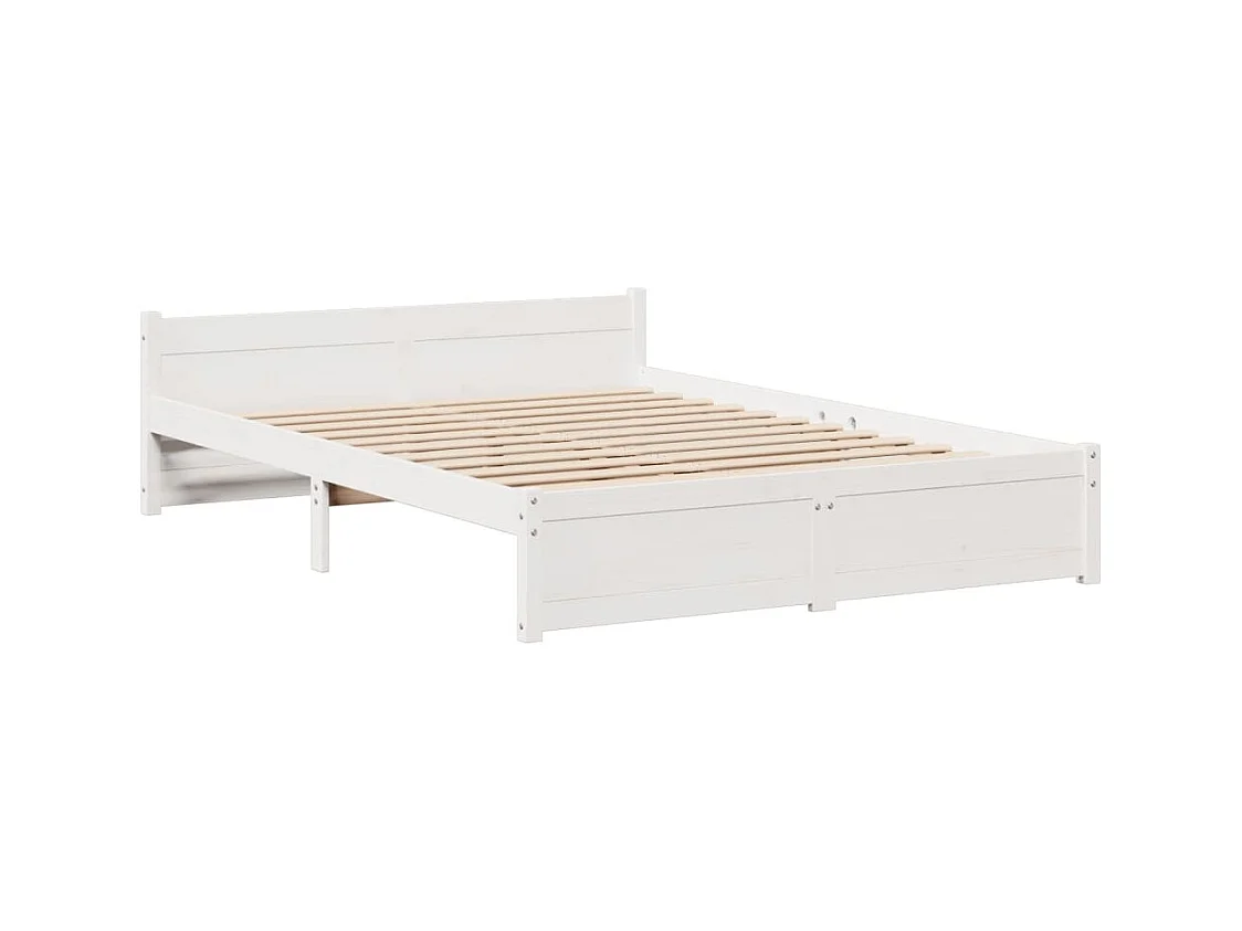 Bedframe met hoofdbord zonder matras wit 160x200 cm