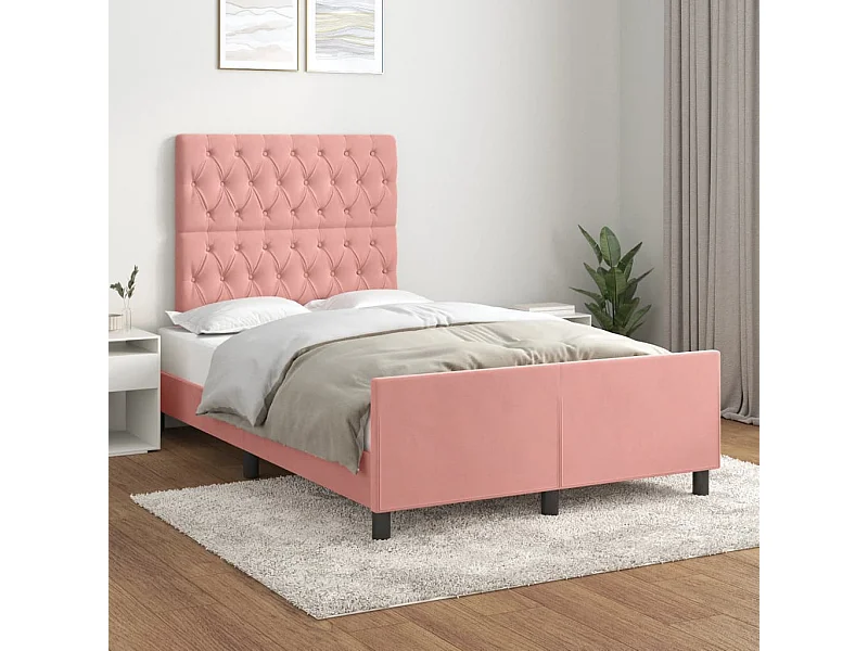 Bedframe zonder matras roze 120x200 cm fluweel