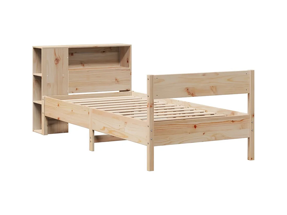 Cama biblioteca sin colchón 75x190 cm madera maciza de pino