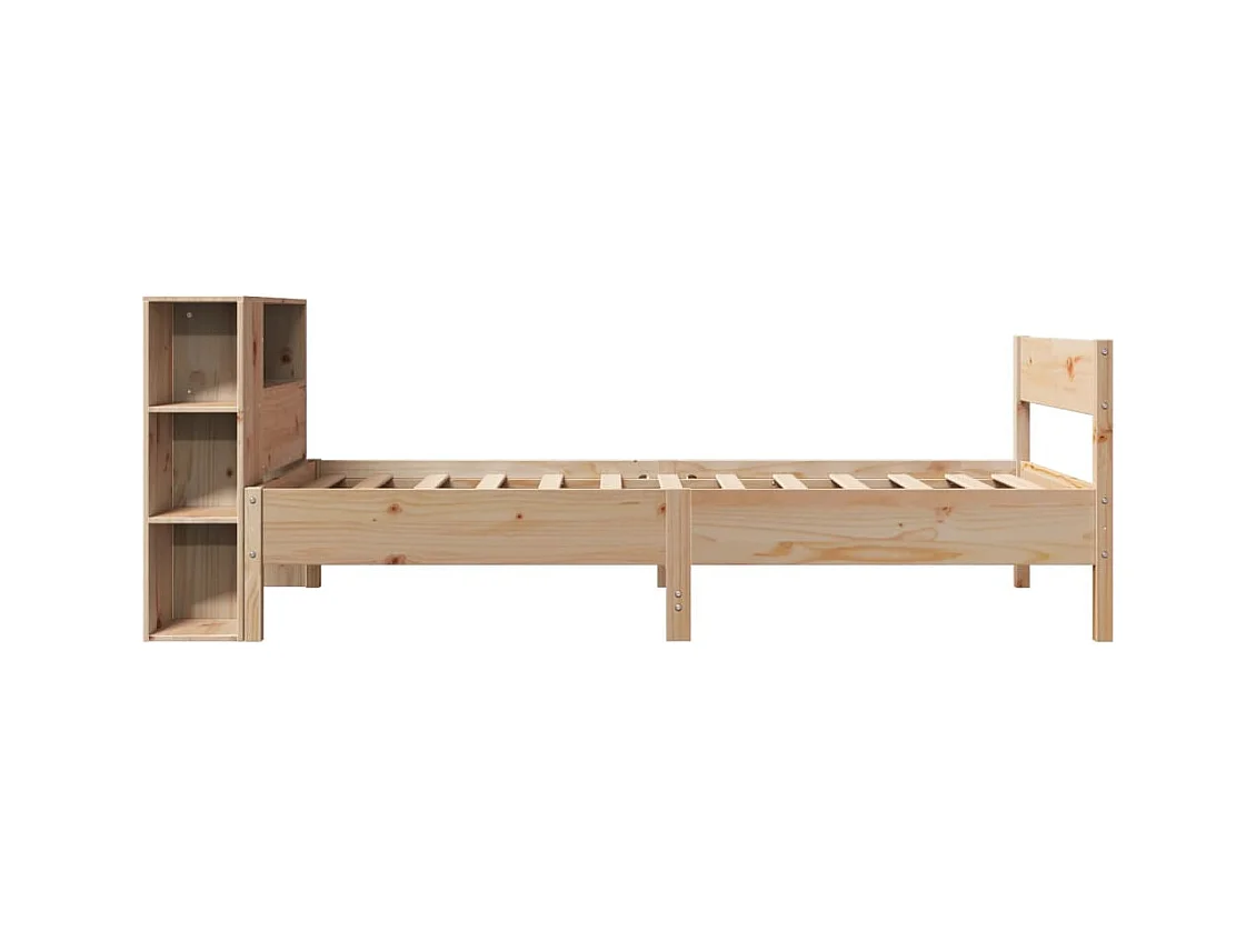 Cama biblioteca sin colchón 75x190 cm madera maciza de pino