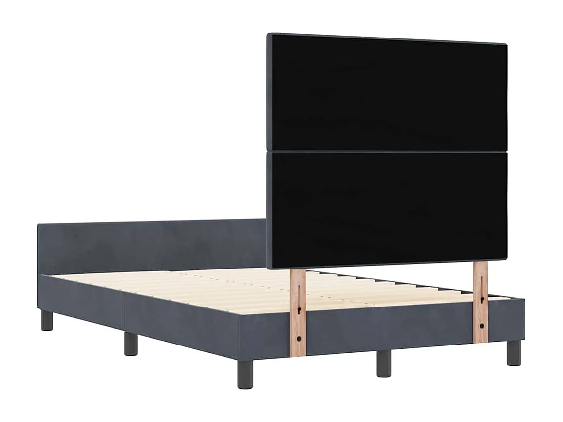 Bedframe met hoofdbord Donkergrijs 120 x 200 cm Fluweel
