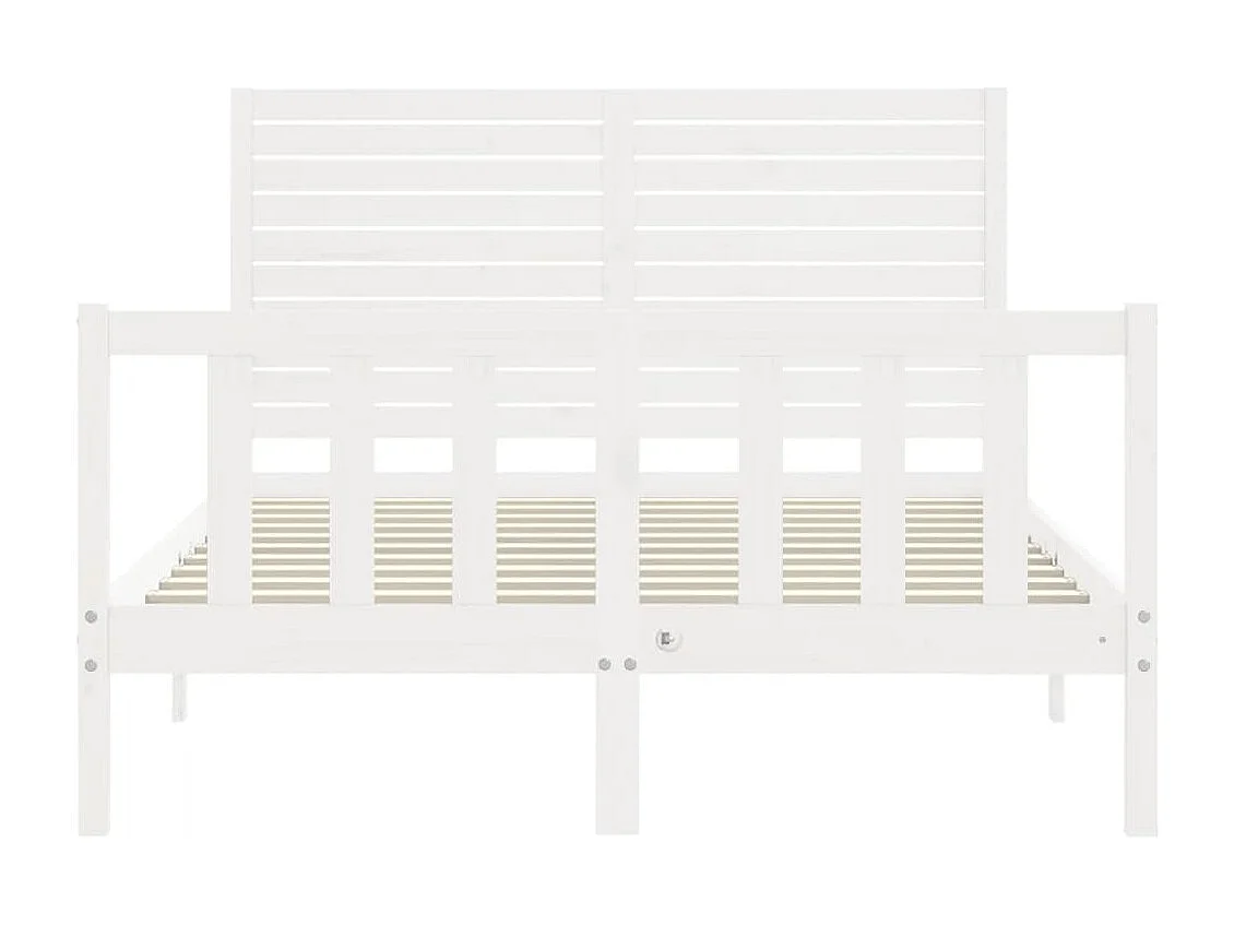 Bedframe zonder matras wit 140x190 cm massief grenenhout