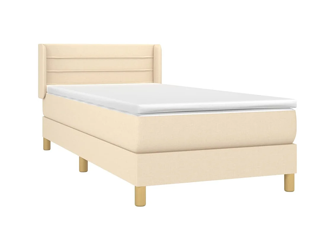 Sommier à lattes de lit avec matelas Crème 80x200 cm Tissu