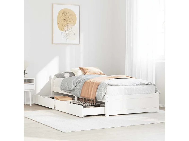 Bedframe zonder matras wit 90x190 cm massief grenenhout